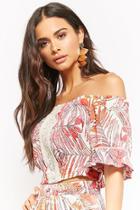 Forever21 I The Wild Crochet Panel Off-the-shoulder Crop Top