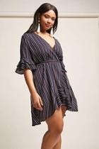 Forever21 Plus Size Ruffle Trim Stripe Dress