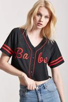 Forever21 Babe Graphic Crop Baseball Jersey
