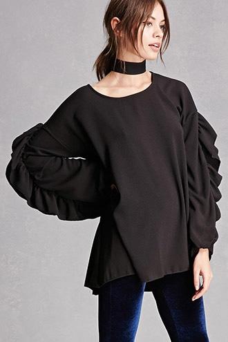 Forever21 Ruffle-sleeve Top