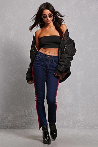 Forever21 Contrast Striped Jeans