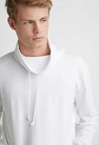 21 Men Drawstring Funnel Neck Pullover (white)