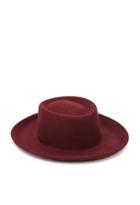 Forever21 Wool Boater Hat (burgundy)