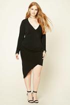 Forever21 Plus Women's  Black Plus Size Asymmetrical Dress