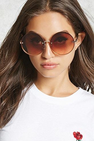 Forever21 Rimless Oversized Round Sunglasses