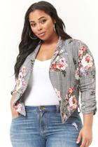 Forever21 Plus Size Floral Plaid Jacket