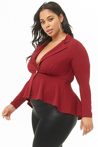 Forever21 Plus Size Flounce Hem Blazer