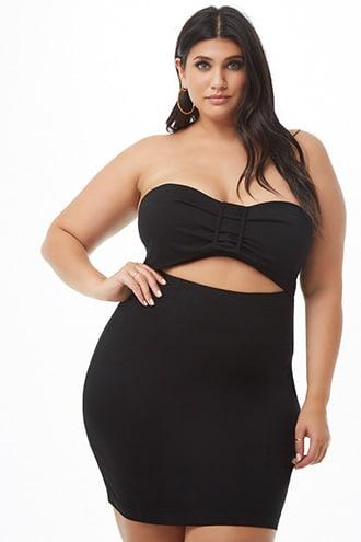 Forever21 Plus Size Sweetheart Cutout Mini Tube Dress