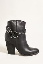 Forever21 Faux Leather Belted Ankle Booties