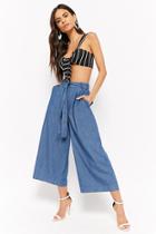 Forever21 Chambray Tie-front Culottes