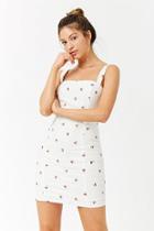 Forever21 Linen-blend Cherry-embroidered Dress