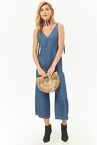 Forever21 Denim Culotte Jumpsuit