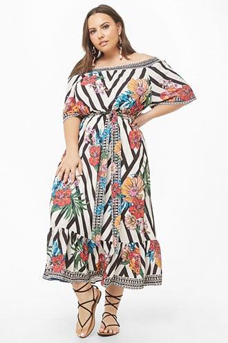 Forever21 Plus Size Off-the-shoulder Floral Print Dress