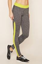 Forever21 Women's  Charcoal & Lime Active Colorblock Leggings