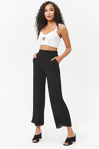 Forever21 Crinkled Wide Leg Pants