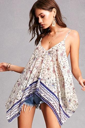 Forever21 Aryn K Handkerchief Floral Top
