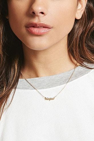 Forever21 Nope Pendant Necklace