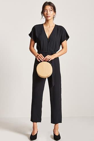 Forever21 Surplice Wide-leg Jumpsuit
