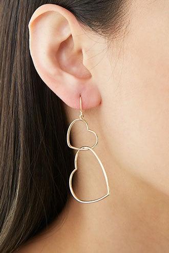 Forever21 Heart Tiered Hoop Earrings