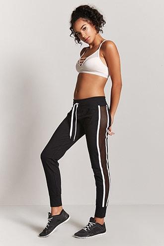 Forever21 Active Mesh Stripe Joggers