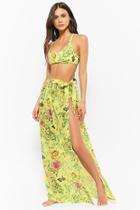 Forever21 Floral Print Swim Cover-up Skirt
