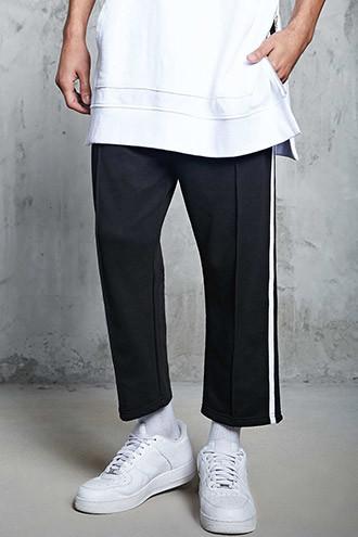 Forever21 Stripe-side Cropped Sweatpants