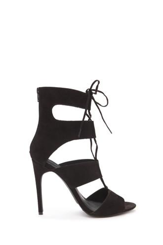 Forever21 Women's  Faux Suede Lace-up Sandals