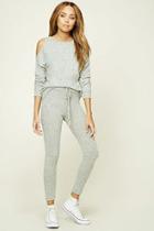 Forever21 Women's  Brushed Marled Knit Sweatpants