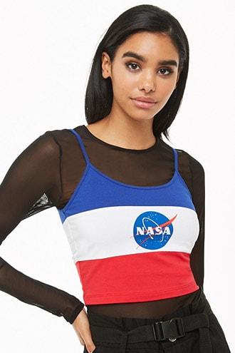 Forever21 Nasa Colorblock Cropped Cami