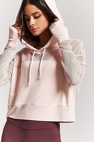 Forever21 Active Open-mesh Panel Hoodie