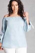 Forever21 Plus Size Denim Self-tie Shirt