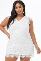 Forever21 Plus Size Floral Eyelash Lace Mini Dress