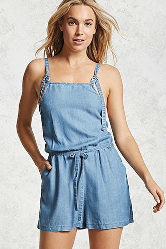 Forever21 D-ring Denim Romper