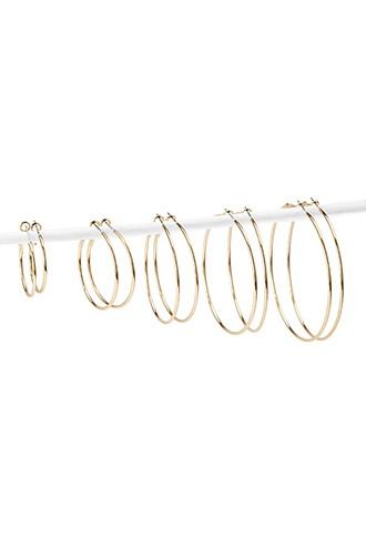 Forever21 Hoop Earring Set (gold)
