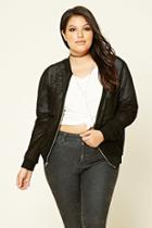 Forever21 Plus Women's  Plus Size Mesh Knit Bomber