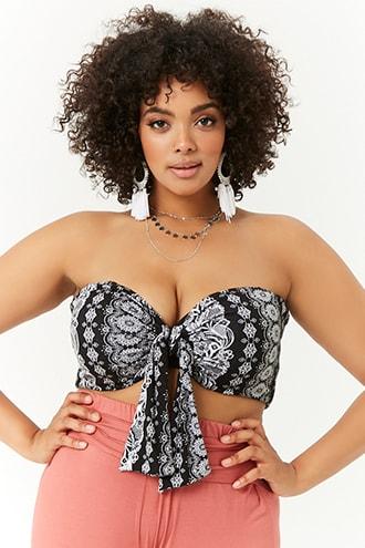 Forever21 Plus Size Ornate Cropped Tube Top