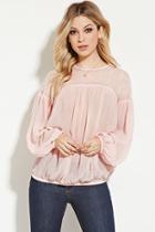 Forever21 Women's  Sheer Lace-paneled Top