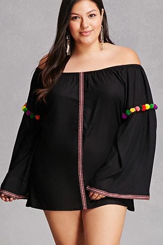 Forever21 Boho Me Pom Pom Tunic