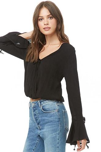 Forever21 Trumpet Surplice Top