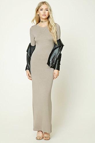 Forever21 Women's  Knit Maxi Bodycon Dress
