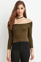Forever21 Cropped Off-the-shoulder Sweater
