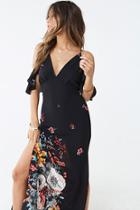 Forever21 Floral & Striped Open-shoulder Dress