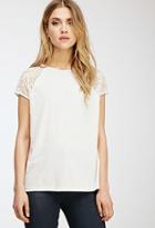 Forever21 Lace-sleeved Raglan Top