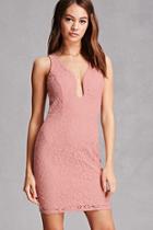 Forever21 Lace Plunging-neck Dress