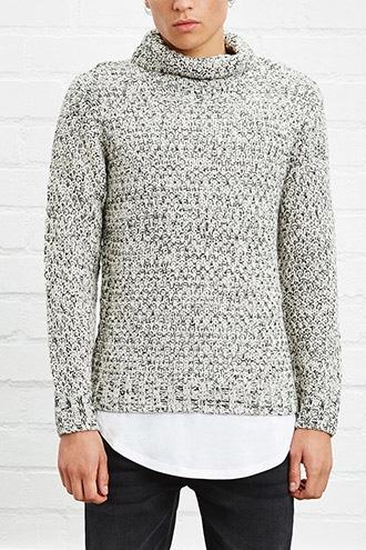 21 Men Men's Marled Knit Turtleneck