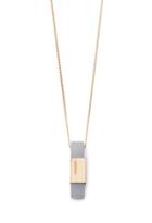 Forever21 Longline Faux Stone Necklace (grey/matte Gold)
