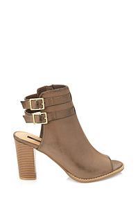 Forever21 Buckled Open-toe Booties