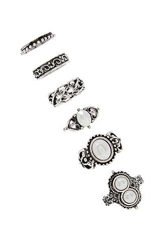 Forever21 Faux Gem Stackable Ring Set