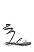 Forever21 Faux Pearl Ankle Wrap Sandals