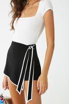 Forever21 Piped Wrap-front Skort